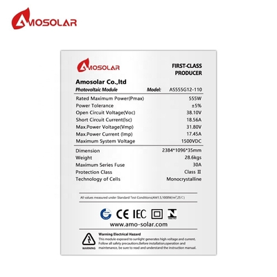 500w 550w 555w의 Amosolar 지상 장착 브래킷으로 태양 전지 시스템을 업그레이드
