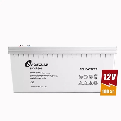 12V100AH GEL 납산 배터리와 함께 Amosolar 재충전 가능한 심 사이클 태양 배터리