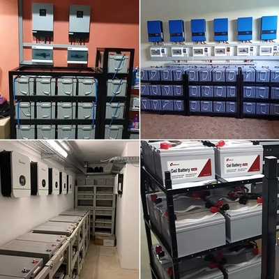 12V100AH GEL 납산 배터리와 함께 Amosolar 재충전 가능한 심 사이클 태양 배터리