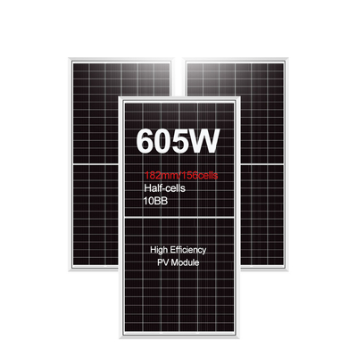 모노 태양전지 IP68 등급 연결 상자 575w 605w 와트 PV 모듈 반전지 태양 전지 패널