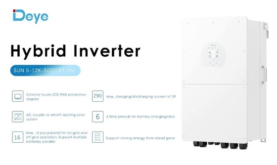 가정용 6kw 8kw 10kw 12kw Deye 저전압 단일 단계 에너지 저장 인버터