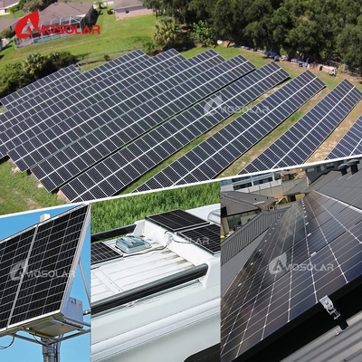 Amosolar 작은 태양 전지 패널 거리 라이트 RV 55w 100w 150w 200w 안전 패키지