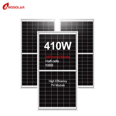 아모솔라 410W 반전지 단결성 태양 전지 패널 IP68 등급 연결 상자