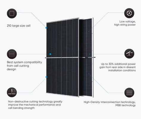 안오디제 알루미늄 합금 프레임 N형 태양 전지 패널 500W 550W 550W 와트 575W 580W 가정용