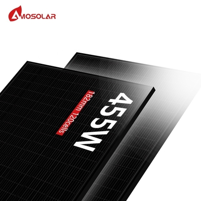 IP68 등급 연결 상자 아모솔라 440w 445w 450w 455w 반 셀 완전 검은 PV 모듈