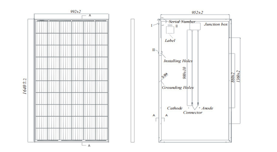 4mm2 IEC 케이블 크기 330w 340w 350w 400w 가정용 전기 시스템용 태양광 PV 패널