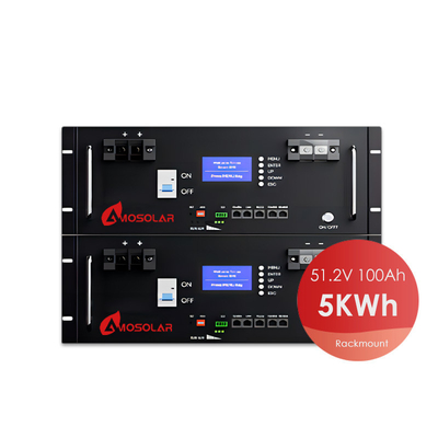 아모솔라 48V 51.2V 100AH 200AH 라크 장착 리?? 이온 배터리