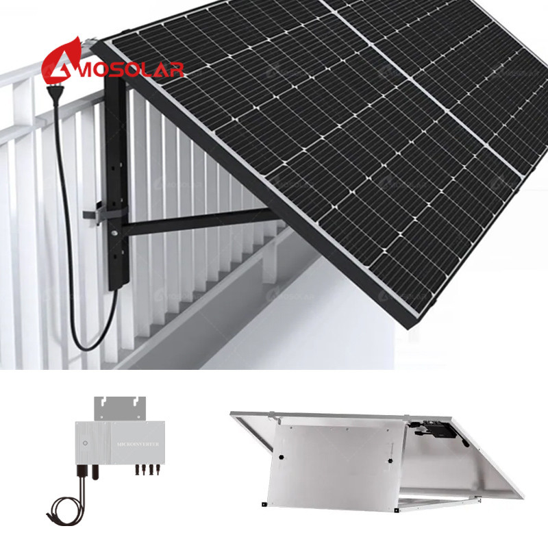 MPPT 발코니용 태양 전지 패널 지원 시스템 Amosolar On Grid 하이브리드 800w 1000w 1200w