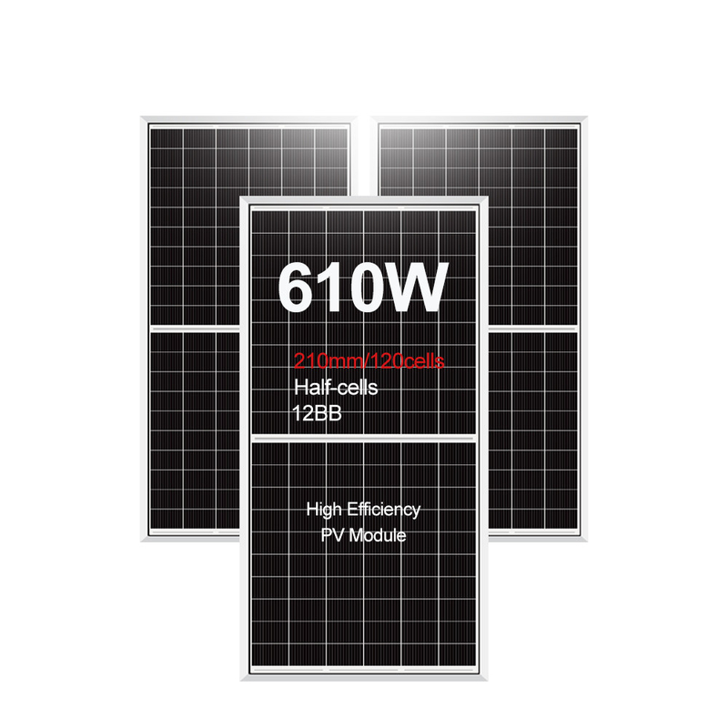 210mm 595w 600w 605w 120세포의 단결성 태양 전지판 OEM ODM 뛰어난 성능