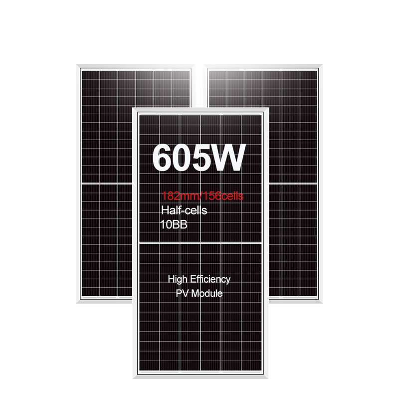 모노 태양전지 IP68 등급 연결 상자 575w 605w 와트 PV 모듈 반전지 태양 전지 패널