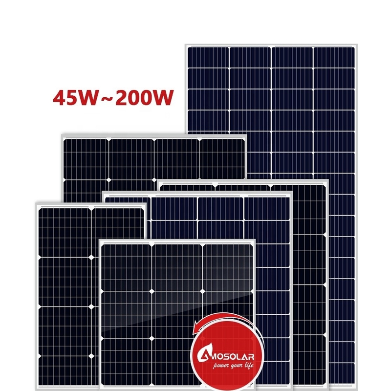 Amosolar 작은 태양 전지 패널 거리 라이트 RV 55w 100w 150w 200w 안전 패키지